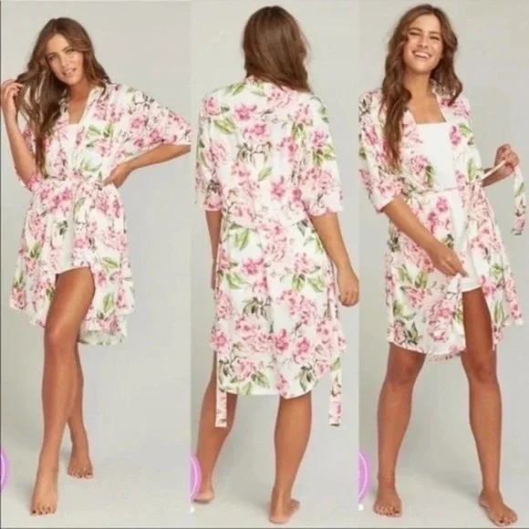 Show Me Your MuMu Brie Floral Loungewear Sleepwear Garden of Blooms Robe - Picture 1 of 8